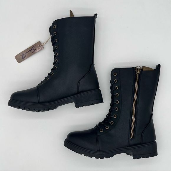 SEVEN 7 Mr. Zipper Women’s Combat Boot Black Size 7 - Picture 3 of 14